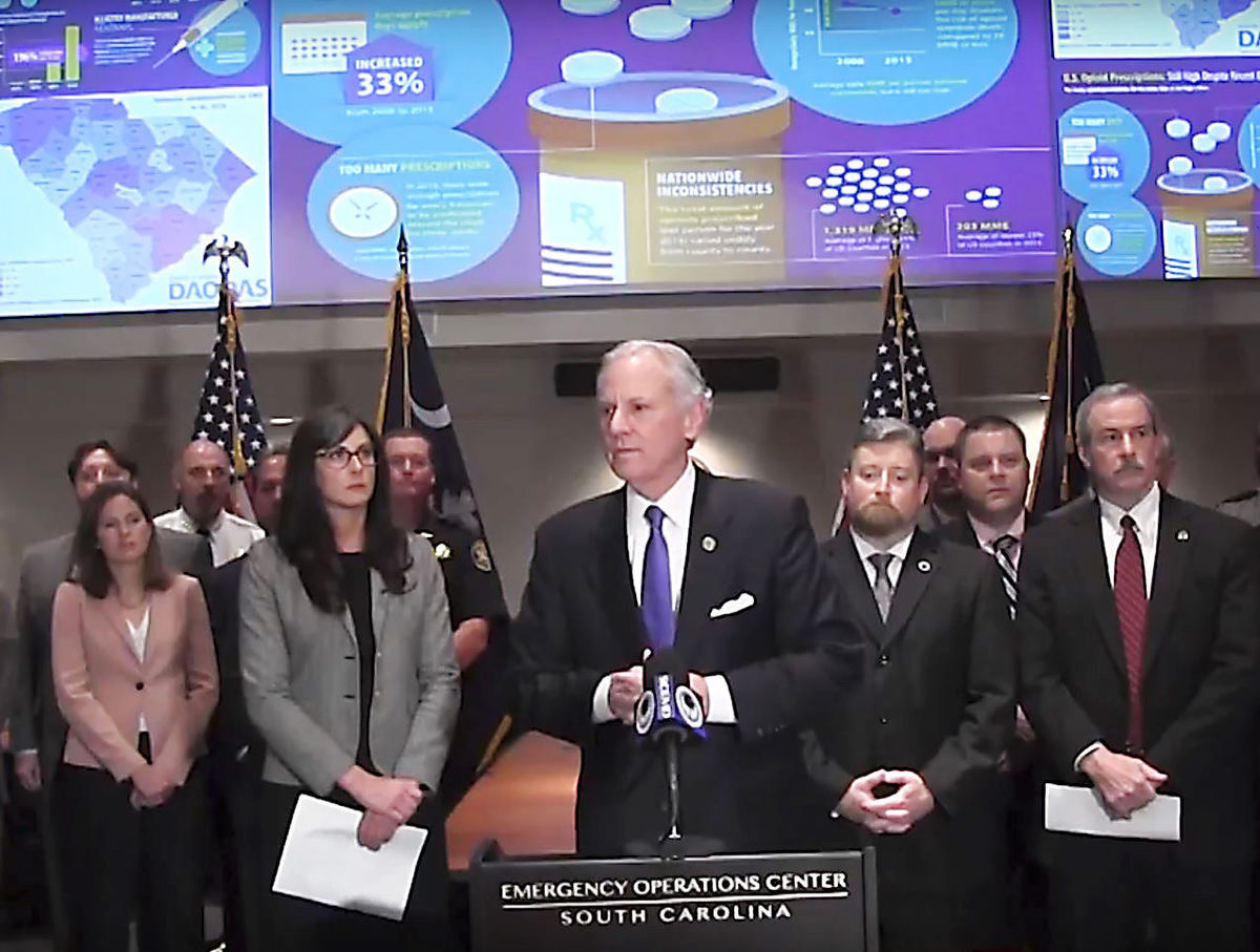 Opioid crisis declared public health emergency by South Carolina Gov. Henry McMaster